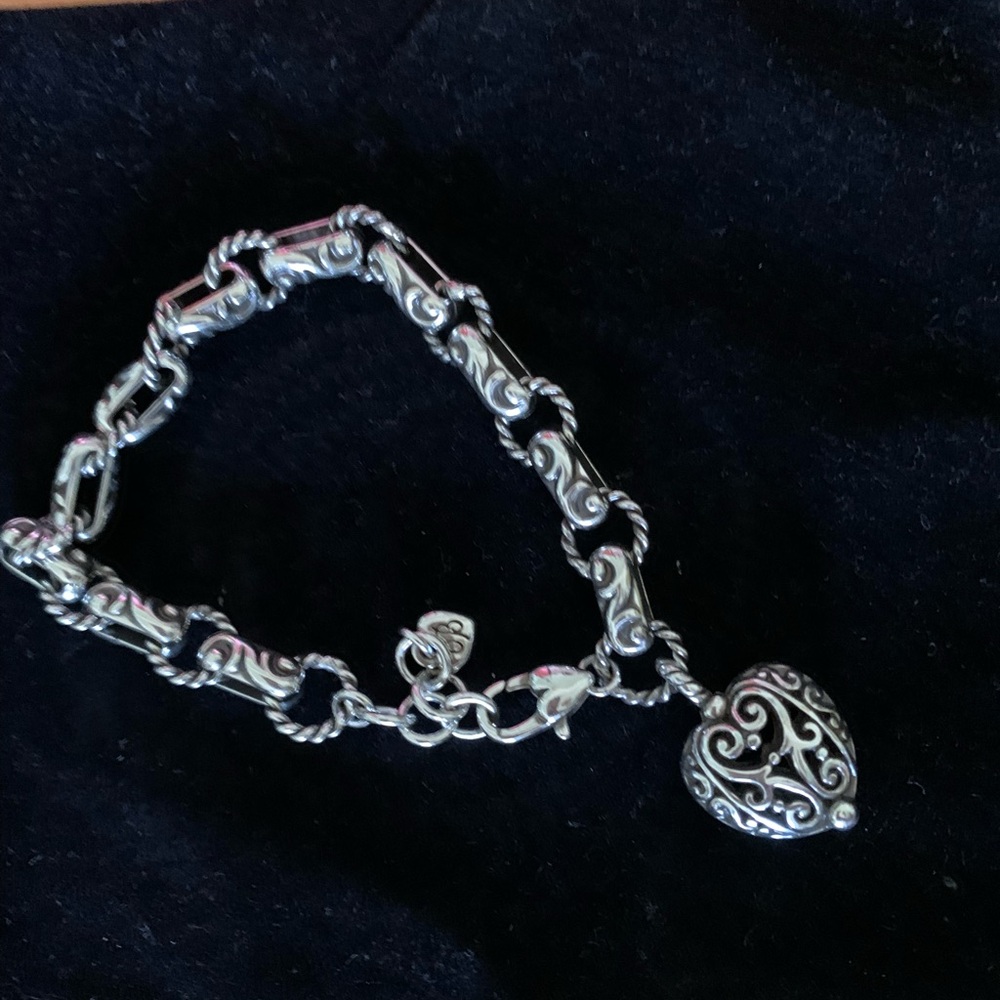 Silver Heart Charm Bracelet - Brighton Jewelry
